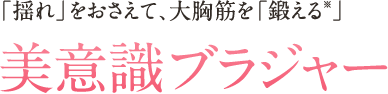 「揺れ」をおさえて、大胸筋を「鍛える※」美意識ブラジャー