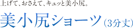 上げて、おさえて、キュッと美小尻。美小尻ショーツ（3分丈）