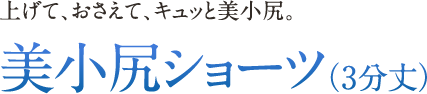 上げて、おさえて、キュッと美小尻。 美小尻ショーツ（3分丈）